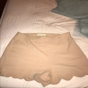 tan high waisted fancy shorts